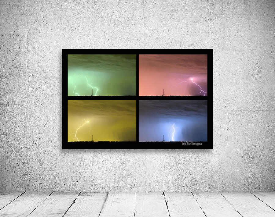 Colorful Lightning Thunderstorm Collage Wall Preview