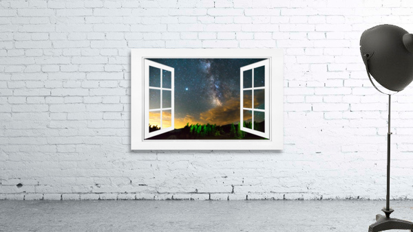 Milky Way Rising Out Of Clouds Open Window View Wall Preview
