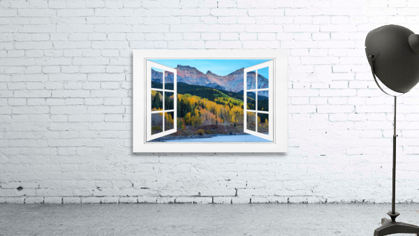 Trout Lake Autumn Rocky Mountain Open White Window Wall Preview