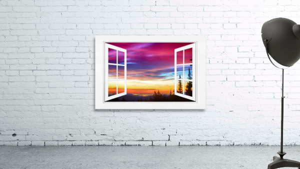 Early Morning Mountain Open White Picture Win Wall Preview