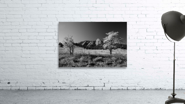 Boulder Colorado Flatirons Black White Wall Preview