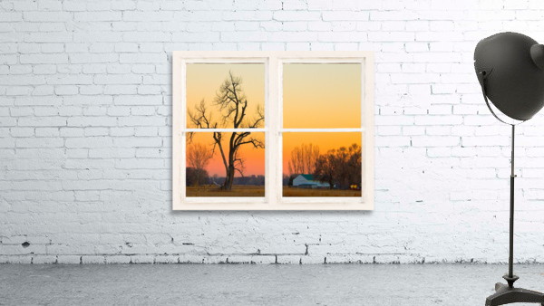 Winter Season Country Sunet White Window View Wall Preview
