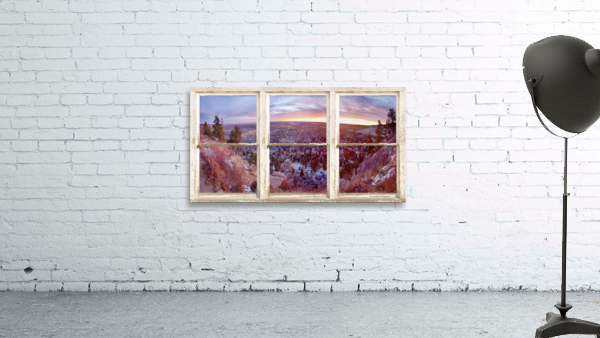 Mountain City White Rustic Barn Picture Window Wall Preview