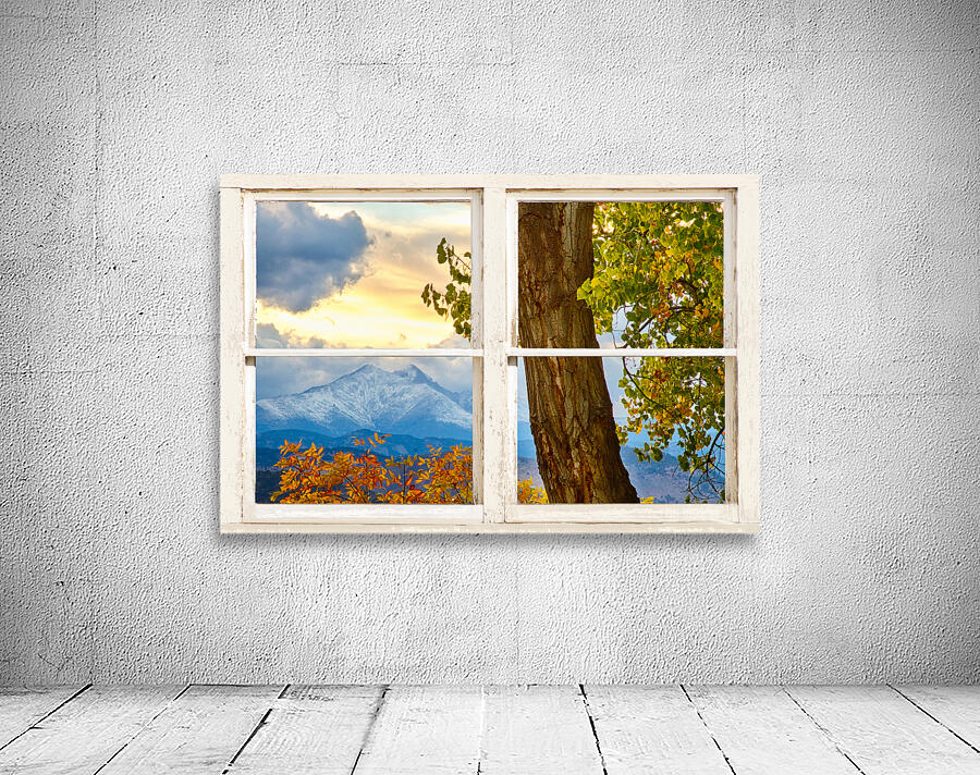 Rocky Mountain Autumn Season Rustic Window Wall Preview