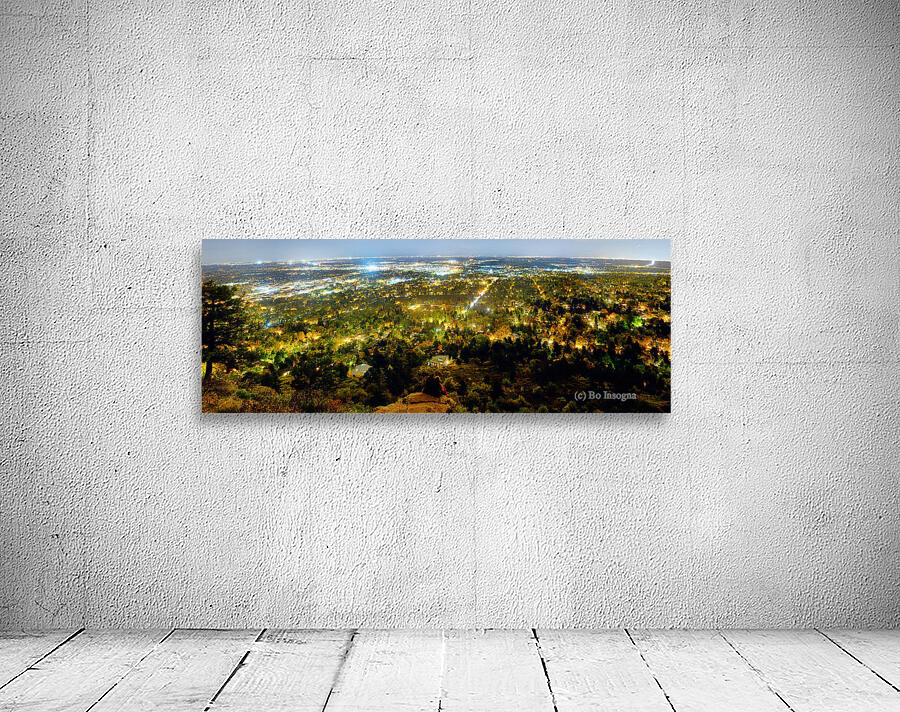Boulder Colorado City Lights Panorama Wall Preview
