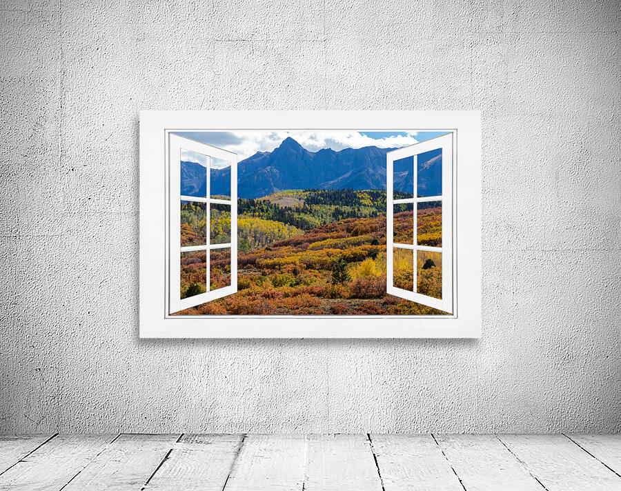 Colorful Rocky Mountains Open Window View Wall Preview