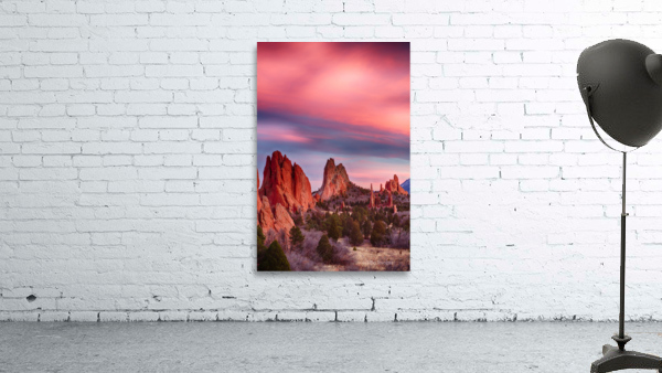 Garden Gods Sunset Sky Portrait Wall Preview