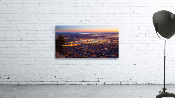 City Of Boulder Colorado Downtown Scenic Sunrise Panorama   Wall Preview