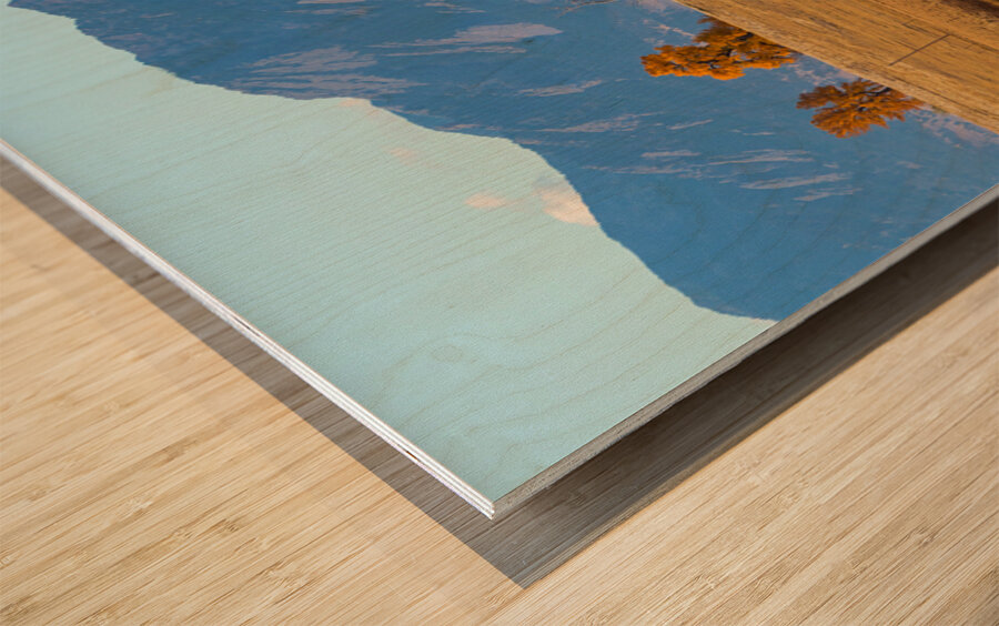 Boulder Flatirons Front Range and Autumn Trees Panoramic Wood print