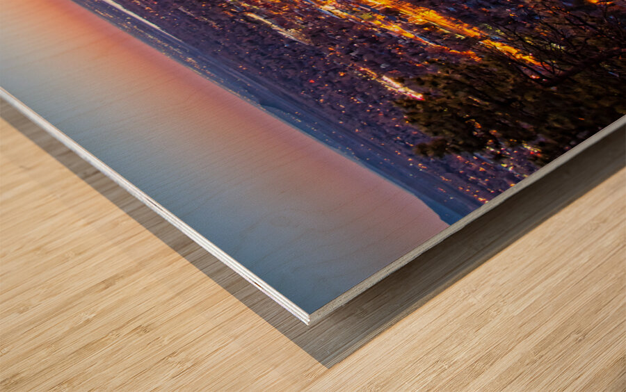 City Of Boulder Colorado Downtown Scenic Sunrise View   Wood print