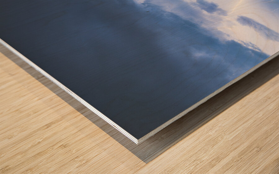 Lightning Strike and Fireworks Wood print