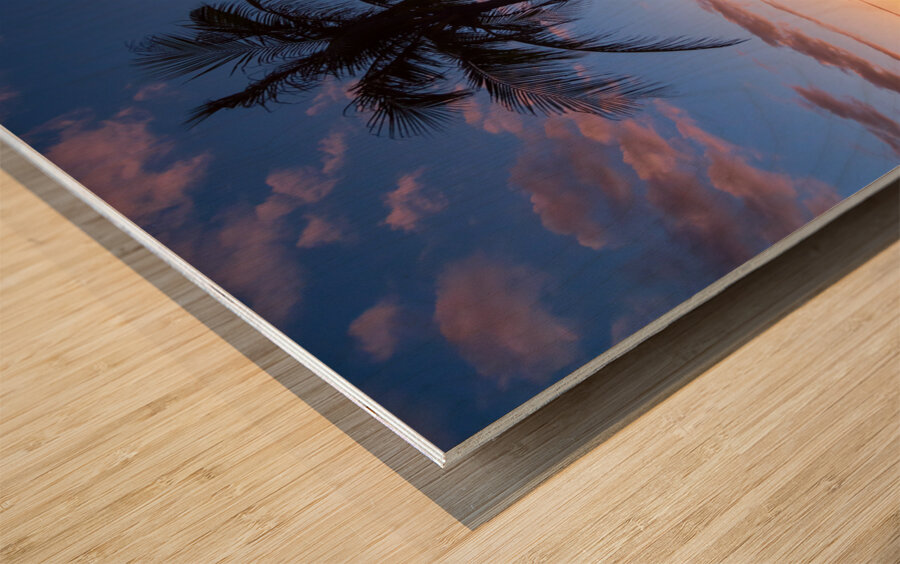 Tropical Island Sunrise Impression sur bois