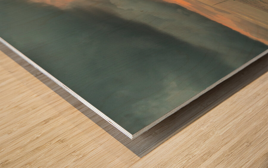 Sails Silhouetted in Sunsets Glow Camotes Twilight  Wood print