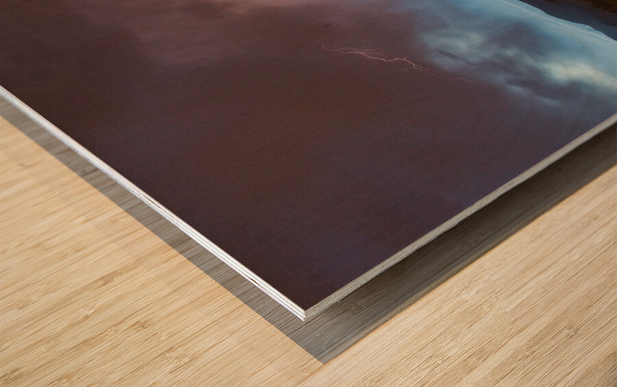 Lightning Striking Longs Peak Foothills 3 Wood print