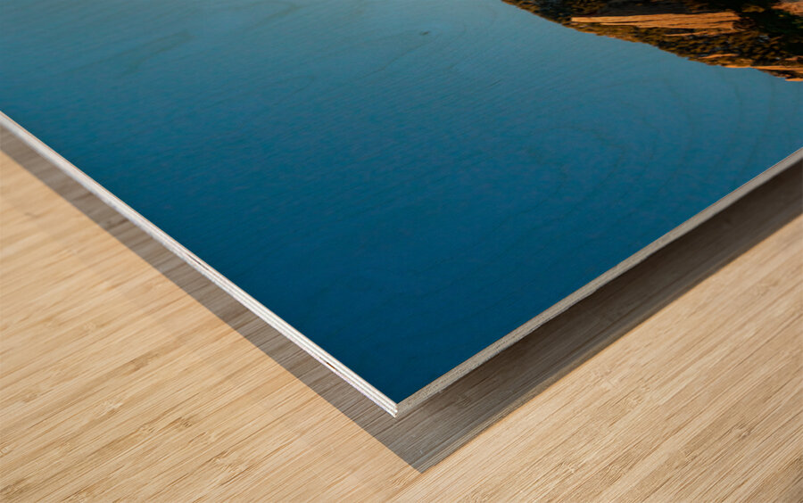 Waning Gibbous Moon Boulder Colorado Flatirons Early Morning Lig Impression sur bois