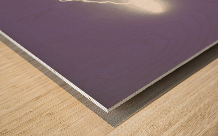 Praying Monk Lightning Halo Monsoon Thunderstorm Wood print