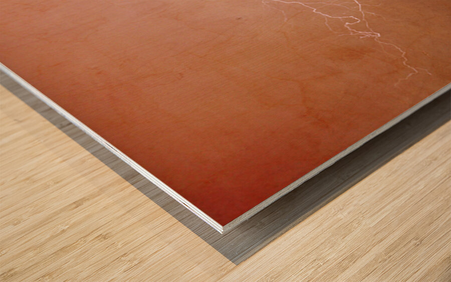 Praying Monk Camelback Mountain Lightning Monsoon Storm Wood print