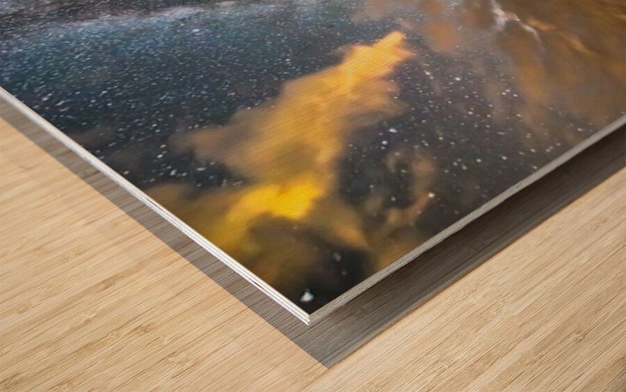 Longs Peak Milky Way Wings Wood print
