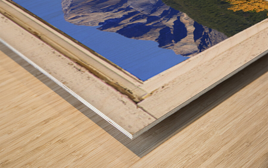 Colorado Autumn Longs Peak Window View Fine Art Print Impression sur bois