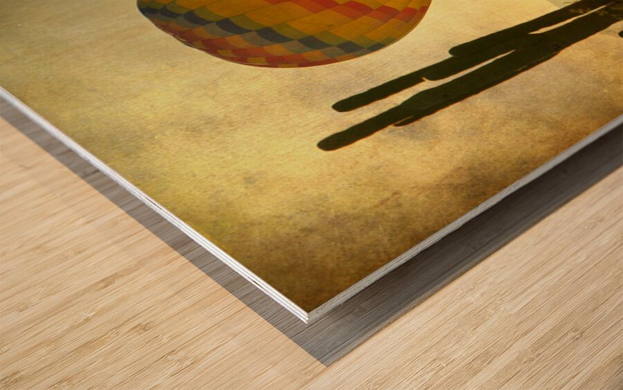 Desert Ascension Fine Art Hot Air Balloon Wood print