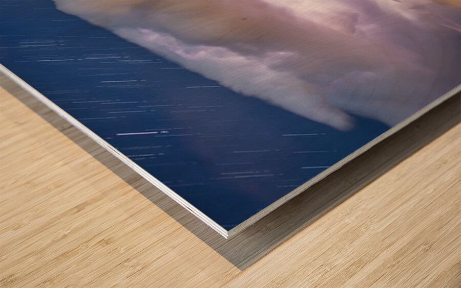 Dancing Thunderstorm Cell On The Horizon Wood print