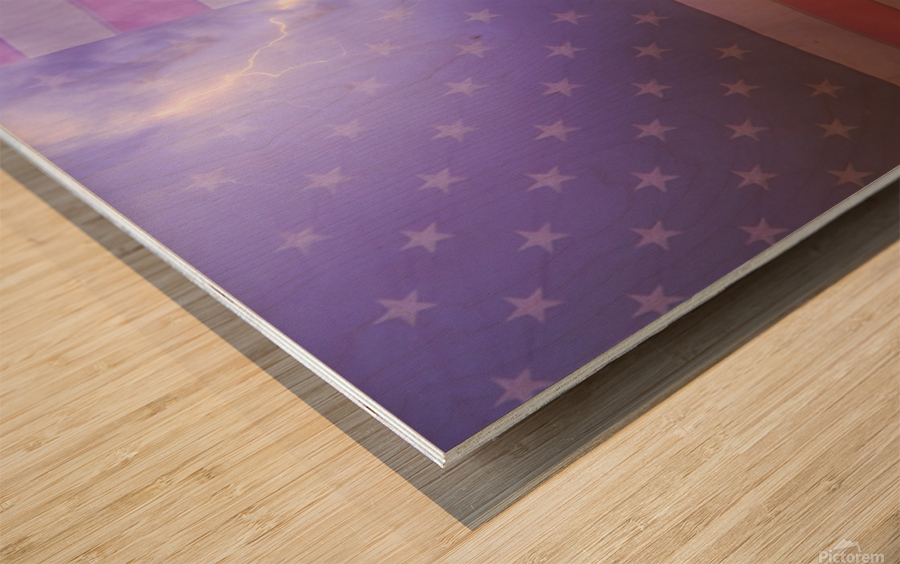 American Country Storm Wood print