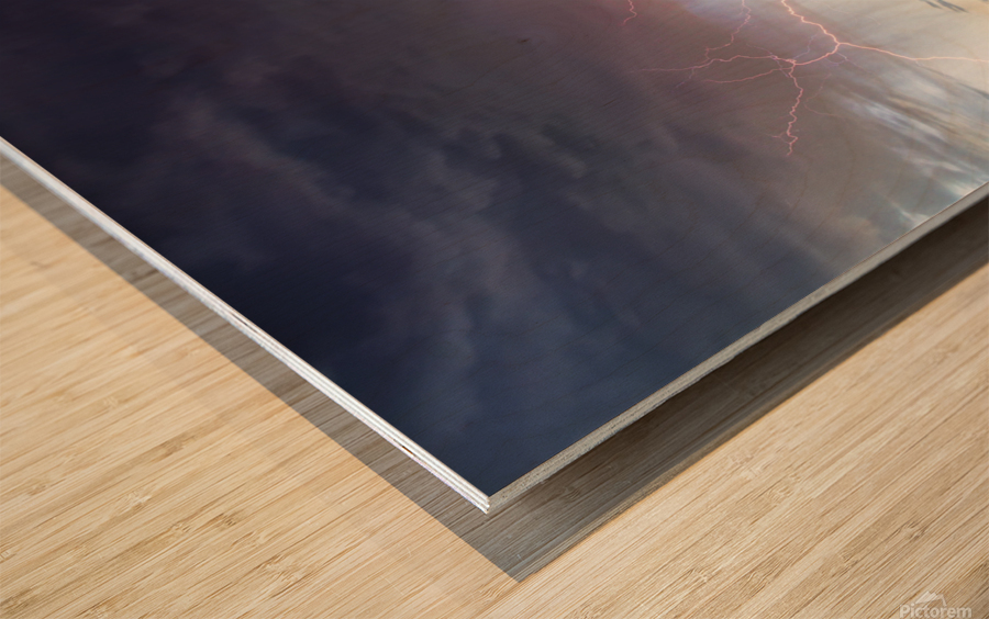 Lightning On the Prairie Homestead Wood print