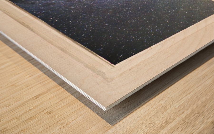 Milky Way Mountains White Rustic Window Wood print