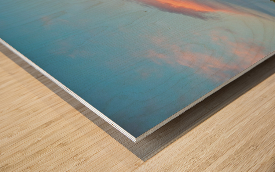 Sunset Storm Moon Longmont Boulder CO Panoram Wood print