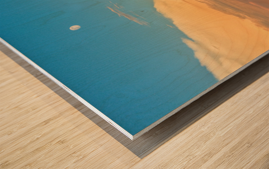 Thunderstorm  Front Moon Panoramic Wood print