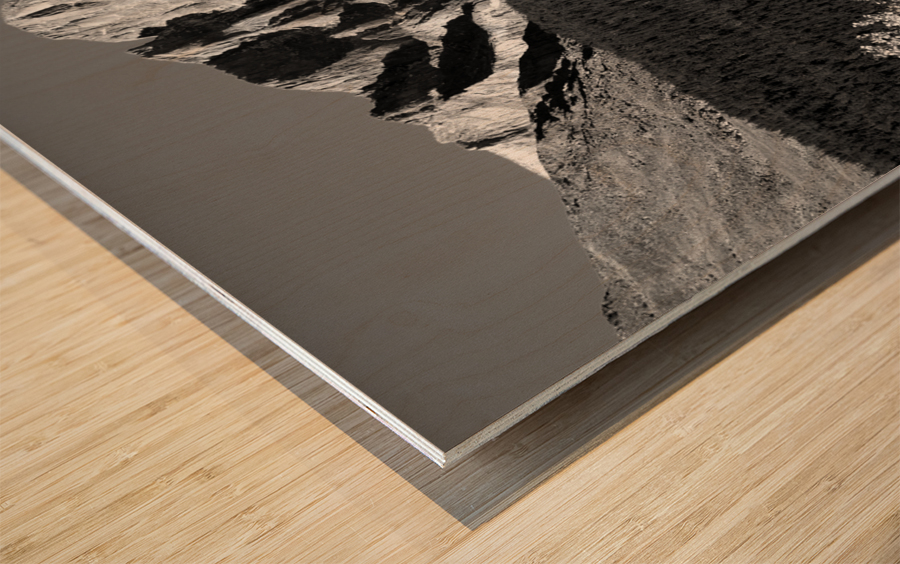 Longs Peak Autumn Aspen Landscape View BW Wood print