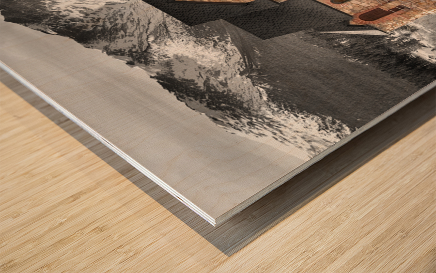 Chapel on the Rock BW Selective Wood print