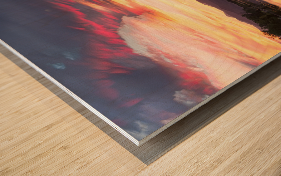 Colorful Colorado Rocky Mountain Sky Reflection Impression sur bois