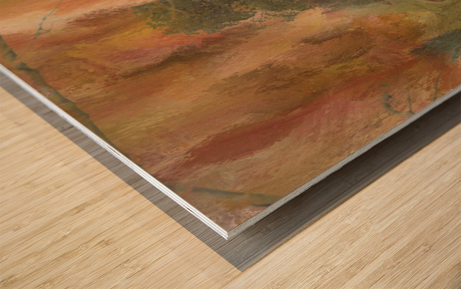 Bison Herd Watching Wood print