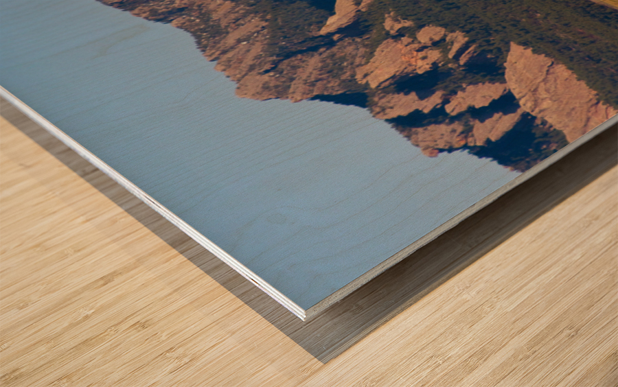 Flatirons Snow Covered Longs Peak Panorama Impression sur bois