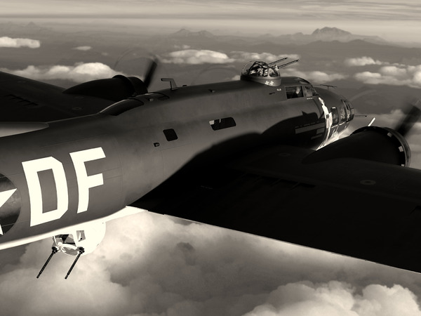 Boeing B-17 Flying Fortress BW Digital Download