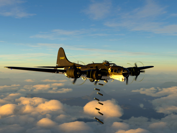 Boeing B-17 Flying Fortress Bomb Drop 2 color Digital Download