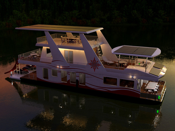 Solar Electric Powered Houseboat  Digital Download