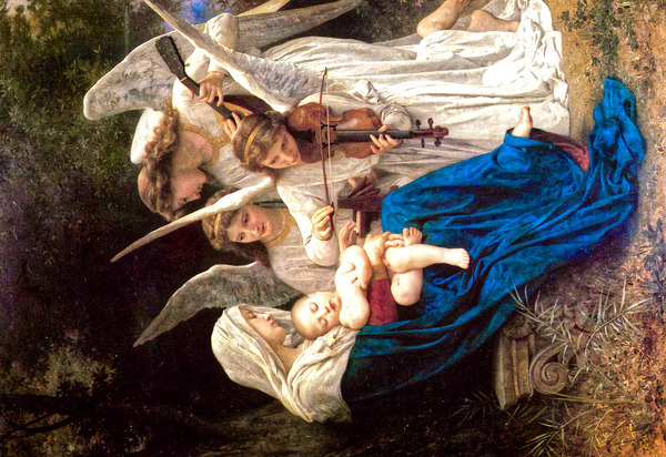 Song of the Angels - William Adolphe Bouguereau - La Vierge aux anges Digital Download
