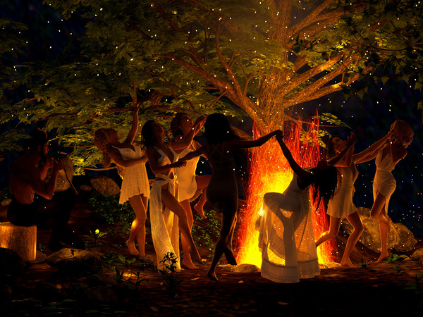 The God Pan with Nymphs Dancing in the Forest Digital Download