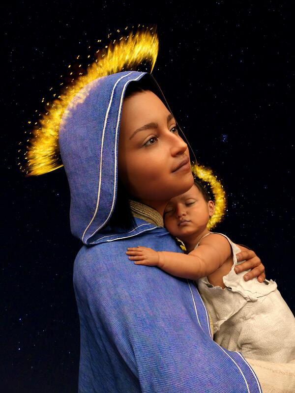 Madonna And Child - Galilean Mary and Jesus - 75MP 3:4 ratio Digital Download
