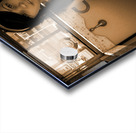 Girl In Car at Gas Station - Vintage Sepia Photo  Acrylic print