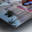 Krishna and Radha entering the temple Metal print