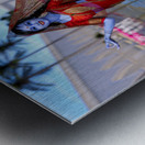 Krishna and Radha entering the temple Metal print