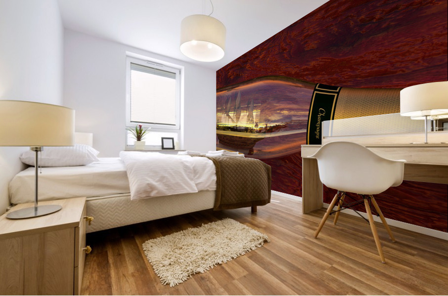 Impossible Ship in a Bottle Impression murale