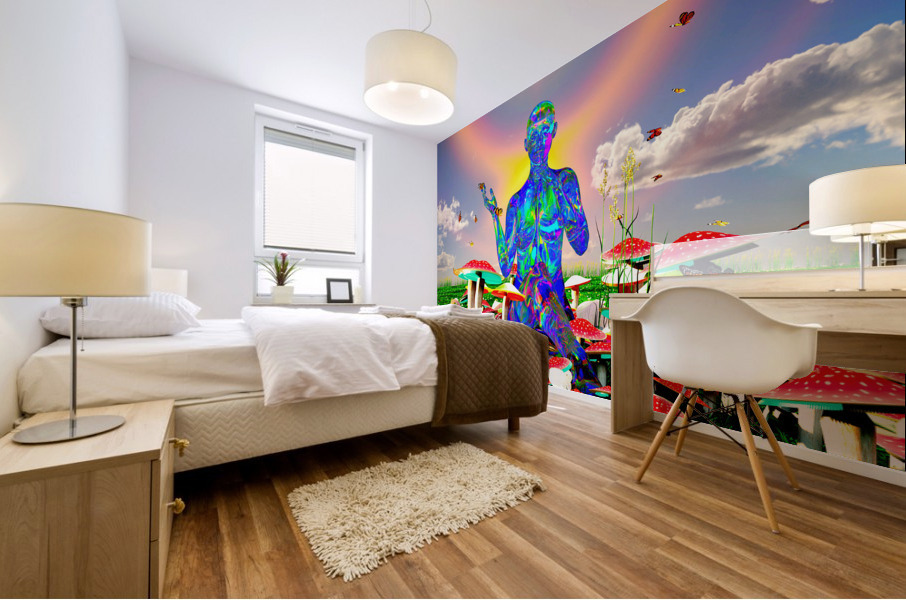 Magic  psychedelic psychoactive psilocybin mushrooms Mural print