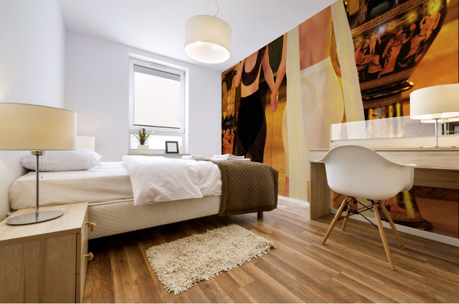 Yin and Yang as Twin Women Mural print