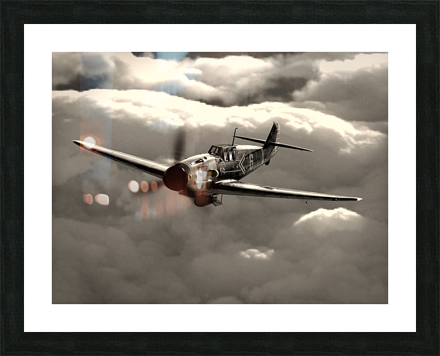 Messerschmitt Bf 109 BW Picture Frame print