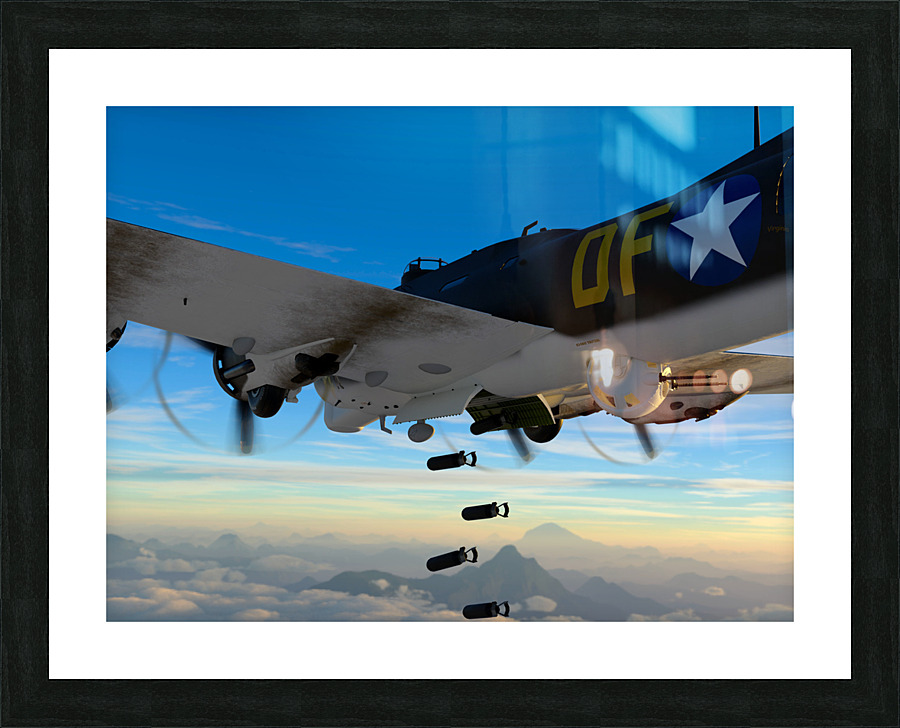 Boeing B-17 Flying Fortress Bomb Drop Picture Frame print