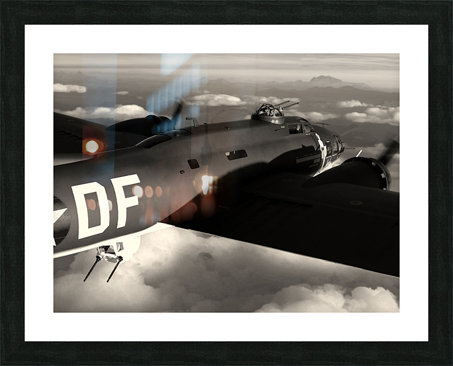 Boeing B-17 Flying Fortress BW Picture Frame print